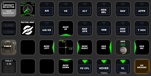 TAOG Dauphine HH65/AS365 StreamDeck XL and PLUS profiles, incl. AAO Scripts