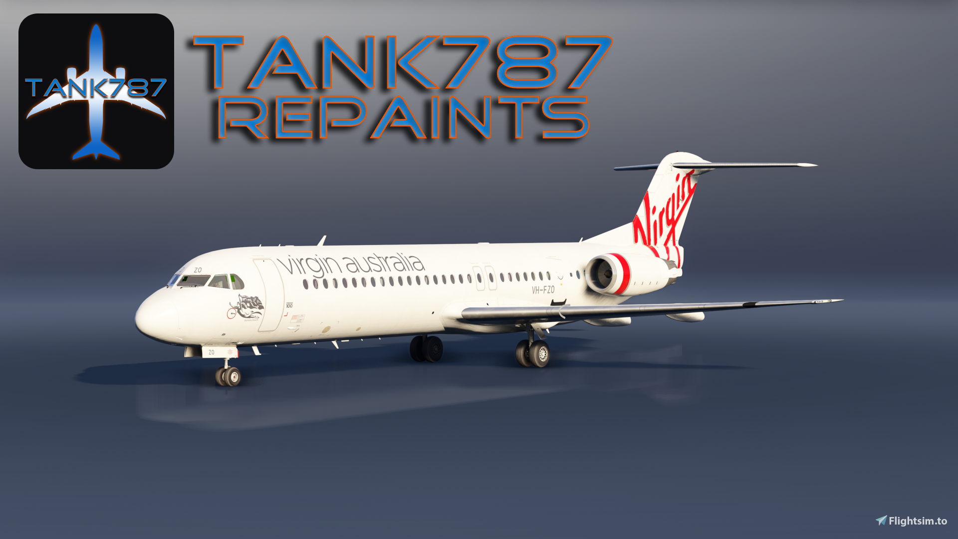 JustFlight Fokker 100 | Virgin Australia - VH-FZO - Aircraft