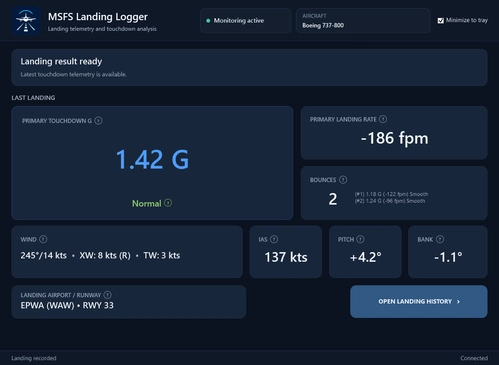 MSFS Landing Logger
