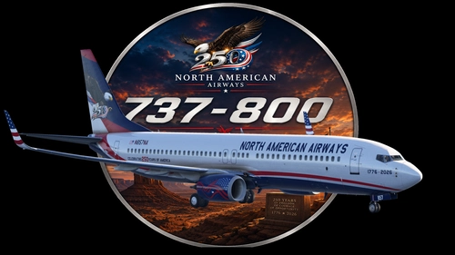 North American Airways Boeing 737-800 – 250th Anniversary of the United States [VA]