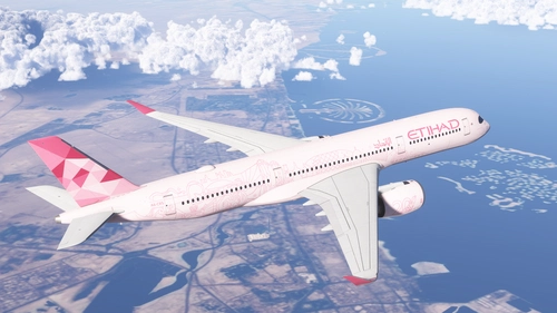 ETIHAD 20 years pink coloring