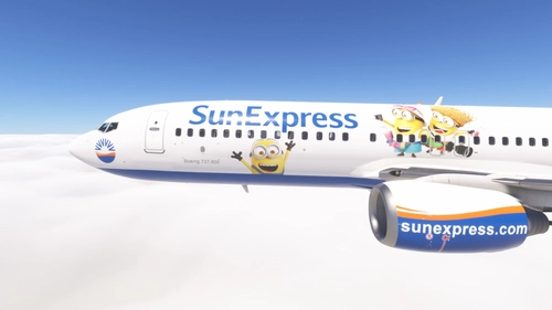 PMDG 737-800 w/ cabin SunExpress - Despicable Me 3 Special (TC-SOH)