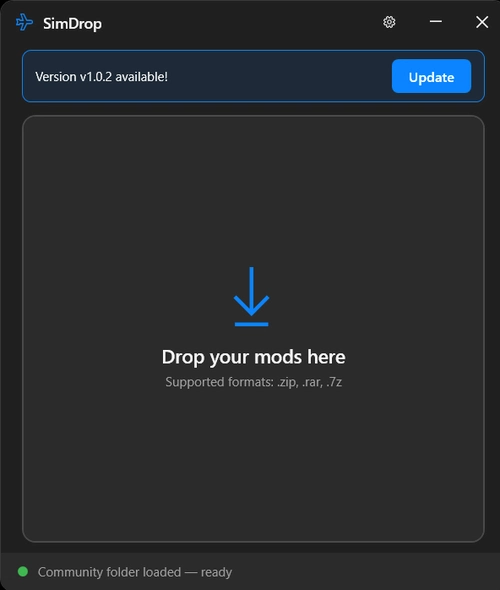 SimDrop — Drag & Drop Mod Installer for MSFS