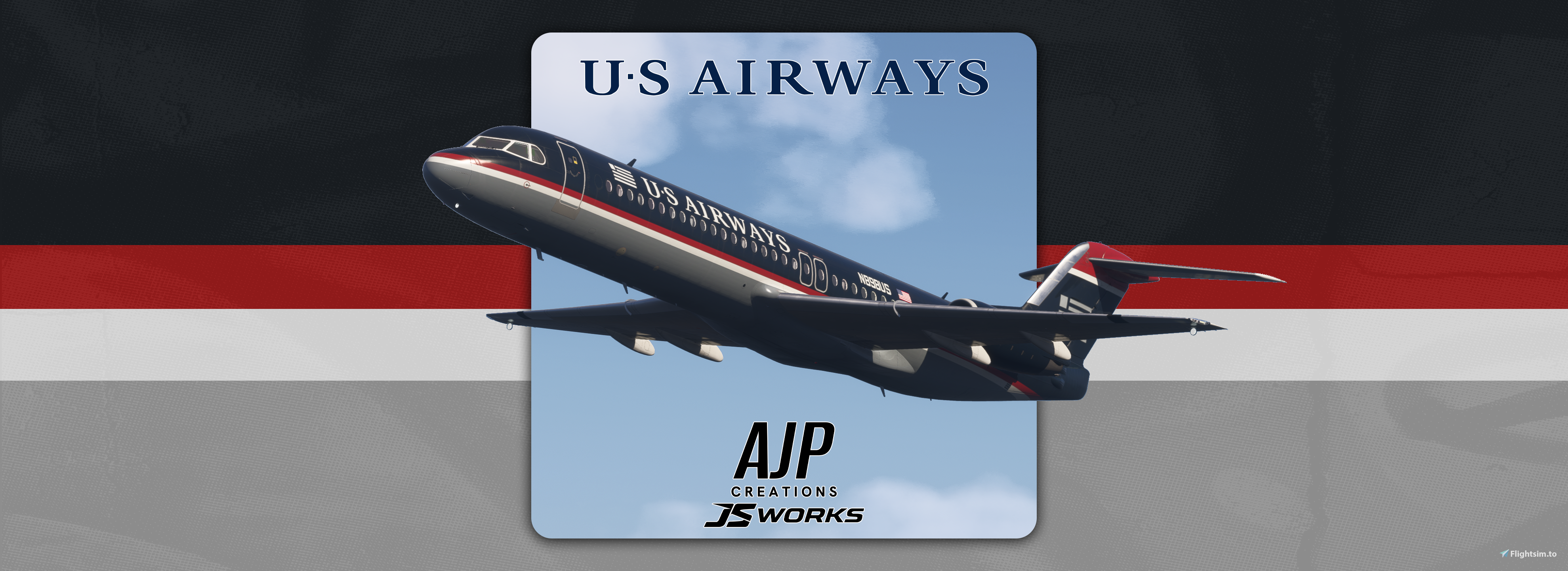 US Airways - 2000s Collection - JustFlight Fokker 100 - Image 1