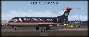 US Airways - 2000s Collection - JustFlight Fokker 100 thumbnail 3
