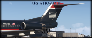 US Airways - 2000s Collection - JustFlight Fokker 100 thumbnail 4