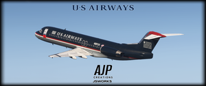 US Airways - 2000s Collection - JustFlight Fokker 100 thumbnail 7