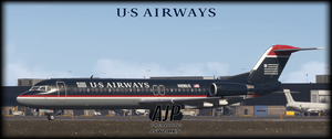 US Airways - 2000s Collection - JustFlight Fokker 100 thumbnail 8
