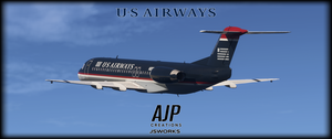 US Airways - 2000s Collection - JustFlight Fokker 100 thumbnail 11