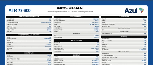 ATR 72-600 Normal Checklist Azul