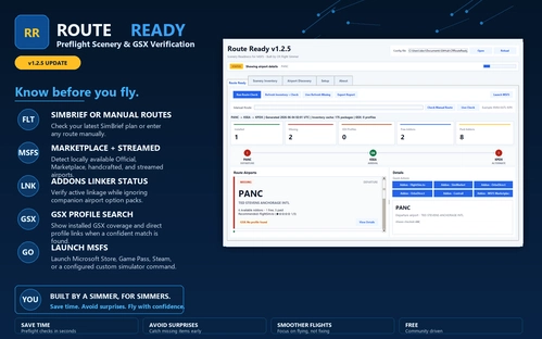Route Ready – Preflight Scenery & GSX Verification