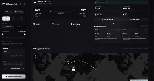AirbornePick | Random Real Flights generator