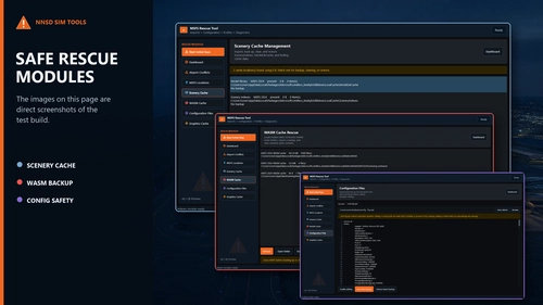 MSFS Rescue Tool v1.0 – Airport Conflicts, Cache & Configuration Utility