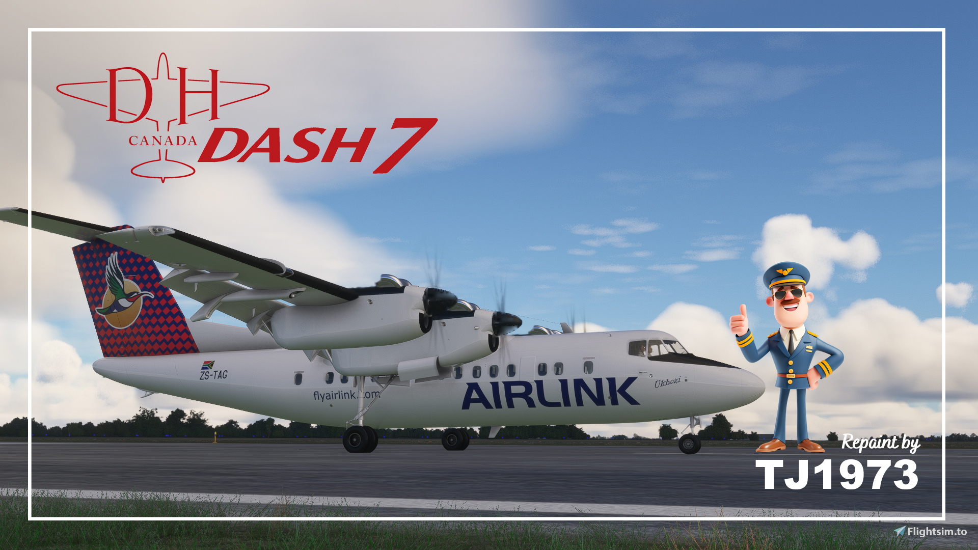PILOT's DHC-7 AIRLINK 'ZS-TAG' - Aircraft Liveries for MSFS