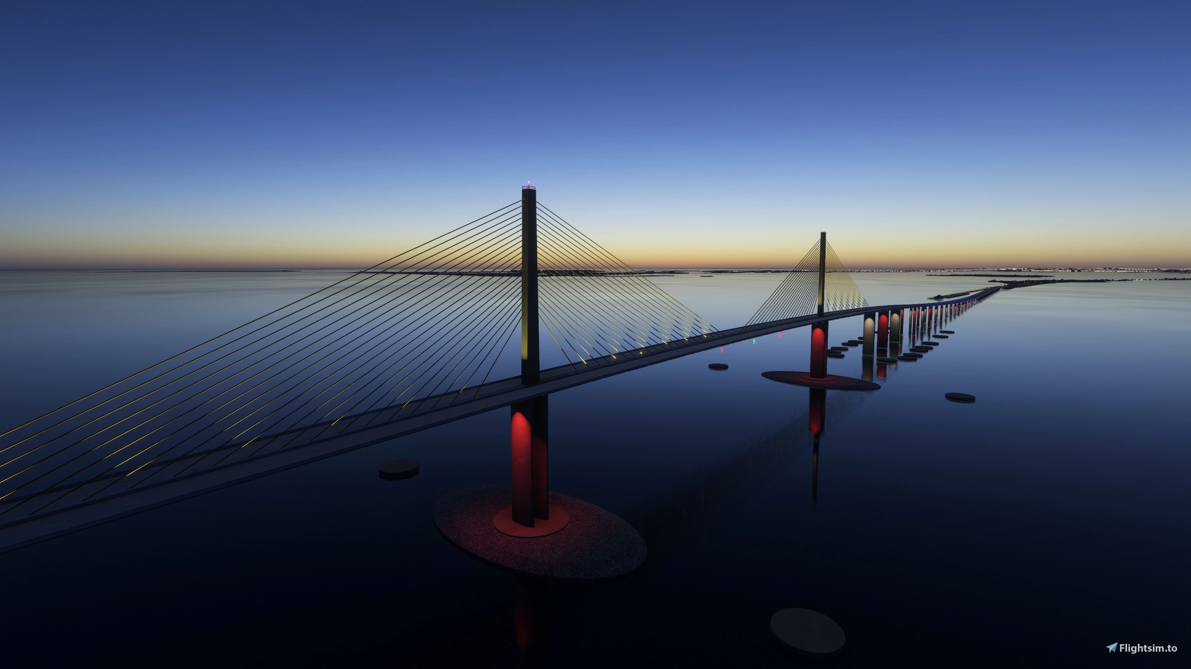 Sunshine Skyway Bridge from water level