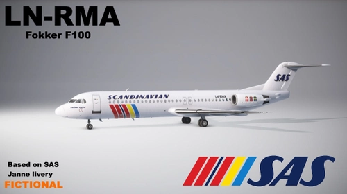 Just Flight - Fokker F100, LN-RMA, Scandinavian Airlines, Fictional