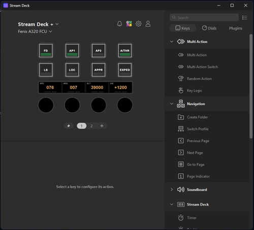 Fenix A320 PilotsDeck StreamDeck+ Autopilot (FCU) Panel