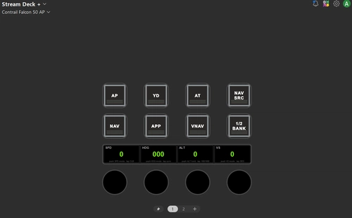 Falcon 50 StreamDeck+ PilotsDeck AP Profile