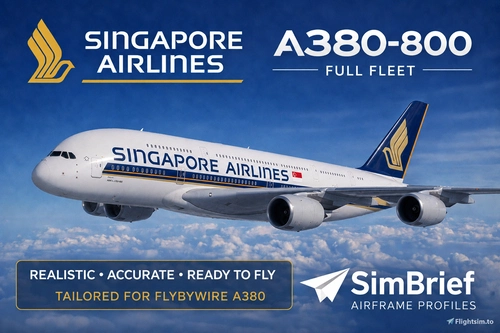SimBrief Airframe Profiles - SIA A388 Full Fleet (FlyByWire)