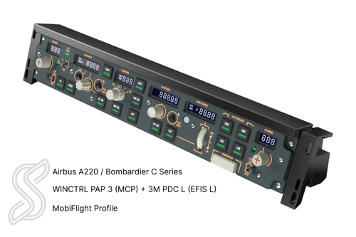 Synaptics + iniBuilds A220 / C Series | WINCTRL PAP 3 + 3M PDC L (MCP + EFIS L) | Mobiflight Profile