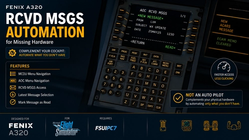 Fenix A320 Series MCDU RCVD MSGS Automation