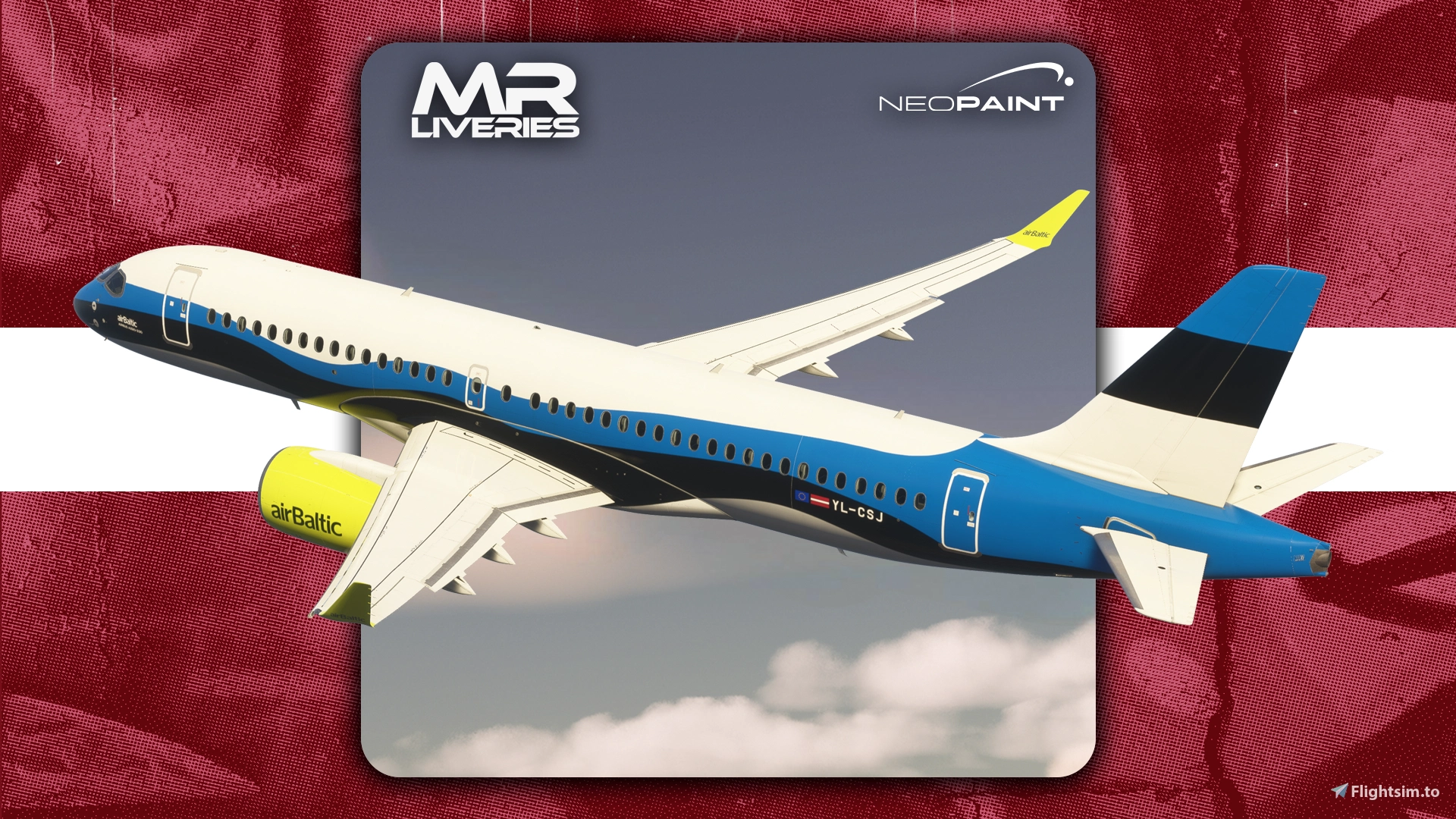 Synaptic | Airbus A220-300 | AirBaltic | YL-CSJ 'Estonian Flag' - Image 1