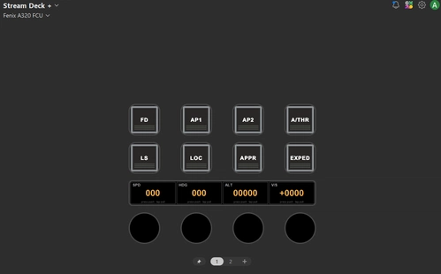 Fenix A320 PilotsDeck StreamDeck+ Autopilot (FCU) Panel