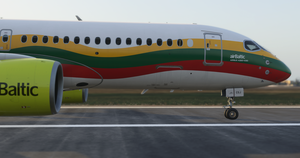 Synaptic | Airbus A220-300 | AirBaltic | YL-CSK 'Lithuanian Flag' thumbnail 6
