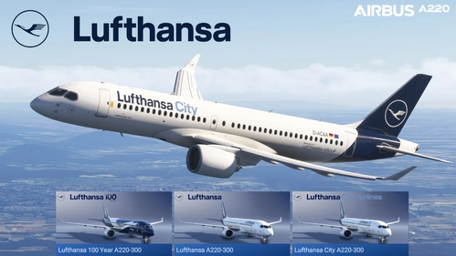Synaptic A220-300 - Lufthansa Pack (with Cabin) - Fictional