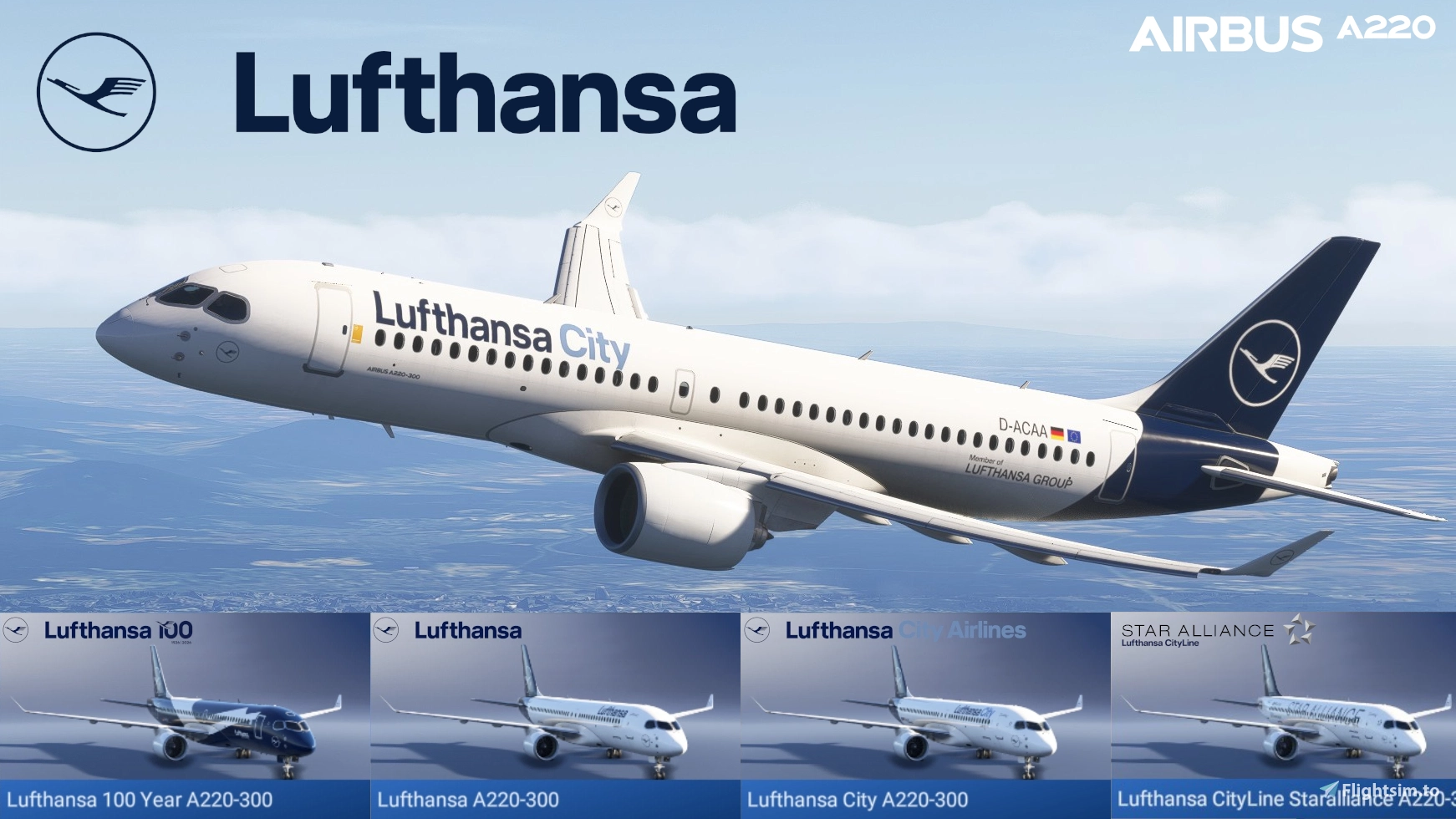 Synaptic A220-300 - Lufthansa Pack (with Cabin) - Fictional - Image 1