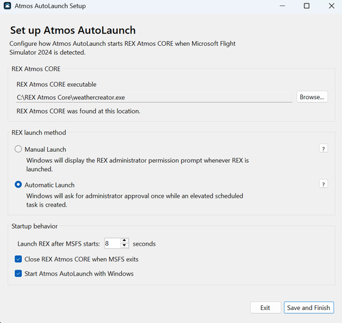 Atmos AutoLaunch – REX Atmos CORE Launcher