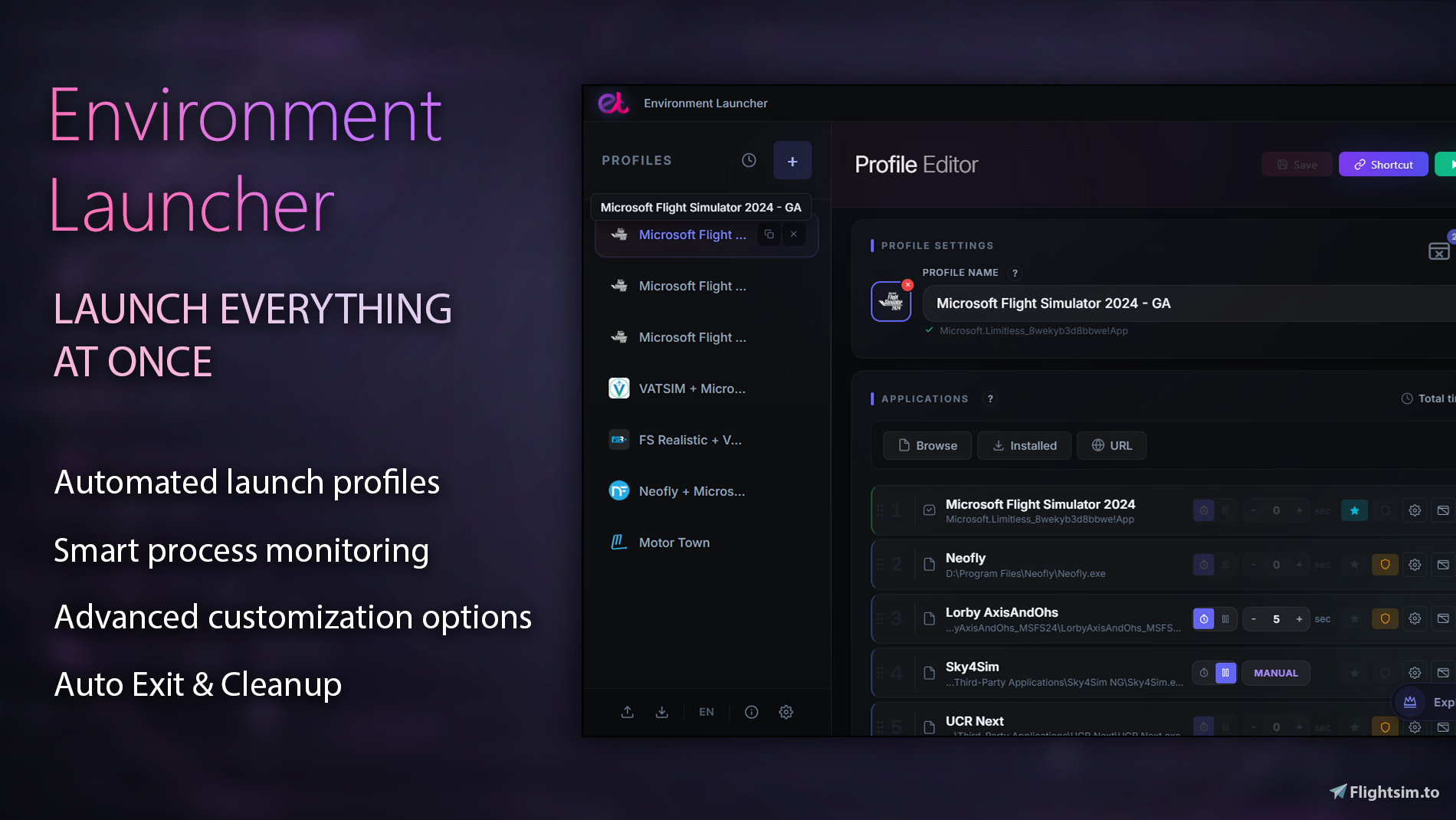 Environment Launcher - Start MSFS with all your apps in one click - Image 1
