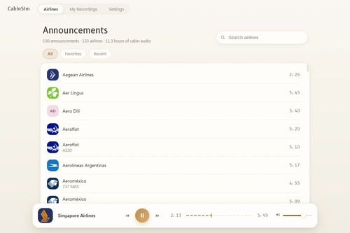 CabinSim — The Airline Cabin Announcement Player 1.2.2