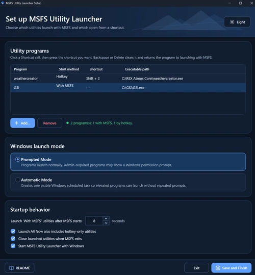 MSFS Utility Launcher