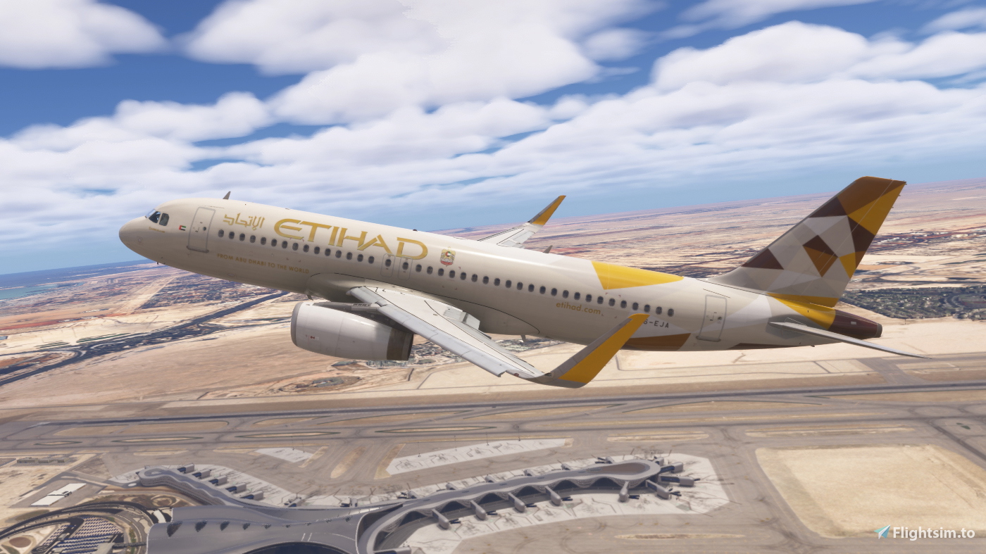 Etihad Airways A6-EJA (Sharklet) IAE | 8K & 4K | w / Cabin | Fenixsim A320 - Image 1
