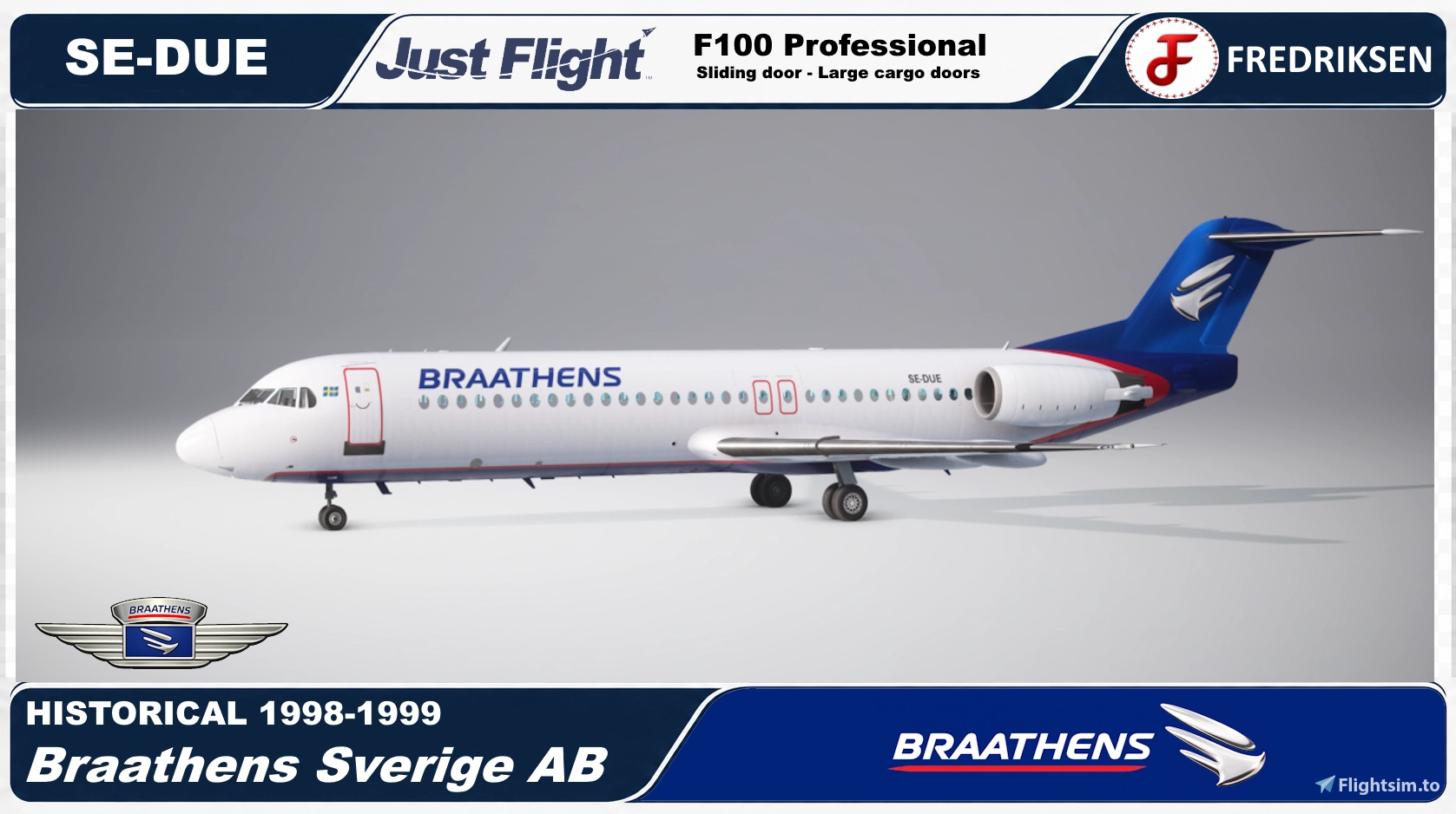 Just Flight - Fokker F100, SE-DUE, Braathens Sverige, 1998-1999, w/Cabin