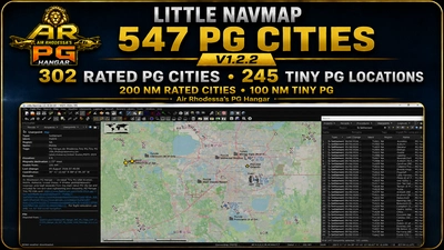 Air Rhodessa’s PG Hangar – 547 PG Cities for Little Navmap