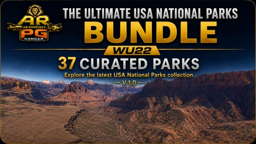 PG Hangar WU22 USA National Parks – 37 Curated VFR Flight Plans | MSFS 2024
