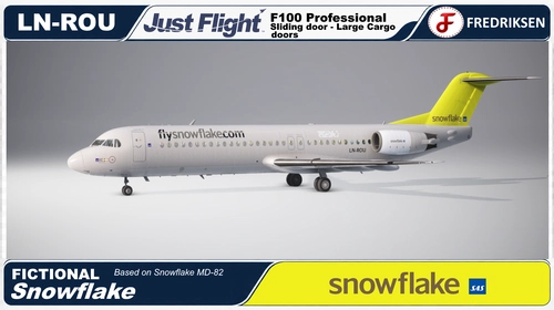 Just Flight - Fokker F100, LN-ROU, Snowflake (SAS), W/Cabin, fictional