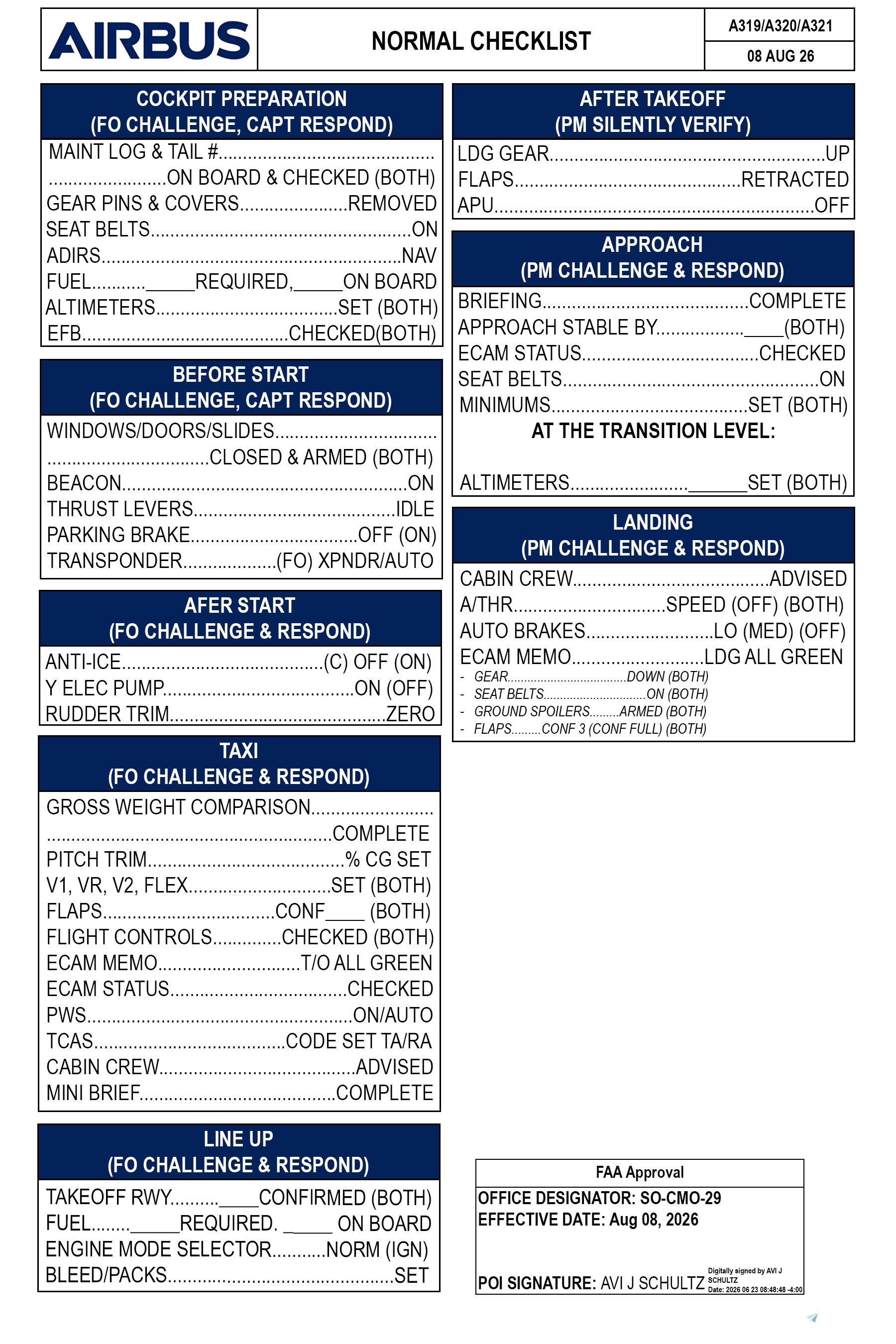 A319/A320/A321 Checklist - User Content for MSFS | Flightsim.to
