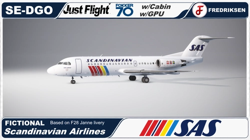 Just Flight - Fokker F70, SE-DGO, Scandinavian Airlines, fictional, w/Cabin and GPU