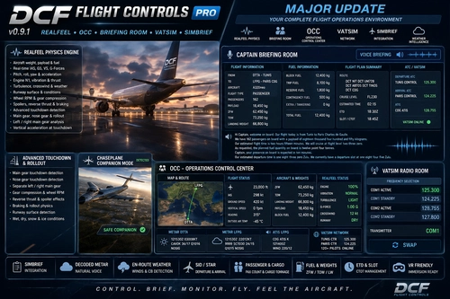 DCF Flight Controls PRO – Dynamic Controls, CG, Weight & Weather | MSFS 2024
