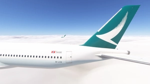 iniBuilds A350-1000 w/ cabin Cathay Pacific fleet (regular + 80 years sticker) [8K][4K] thumbnail 2