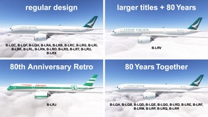iniBuilds A350-900 w/ cabin Cathay Pacific fleet (regular + 80 years sticker + retro) [8K][4K] thumbnail 6