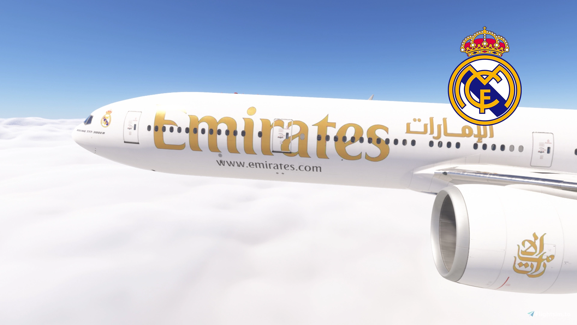 PMDG 777-300ER w/ cabin Emirates - Real Madrid (A6-ECG) - Image 1