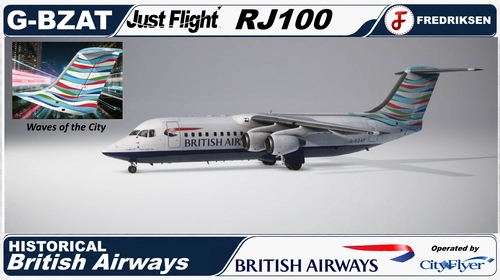 Just Flight RJ100 - G-BZAT, BA Cityflyer, 1998, "Waves of the City", w/Cabin