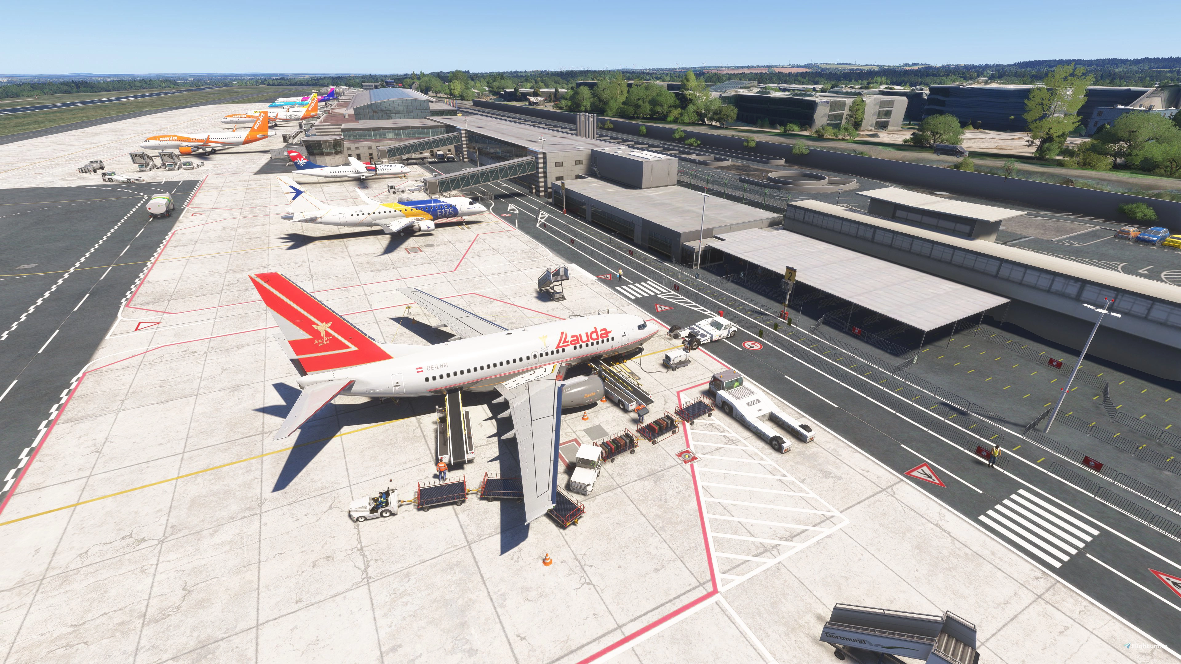 Dortmund Airport runway and apron