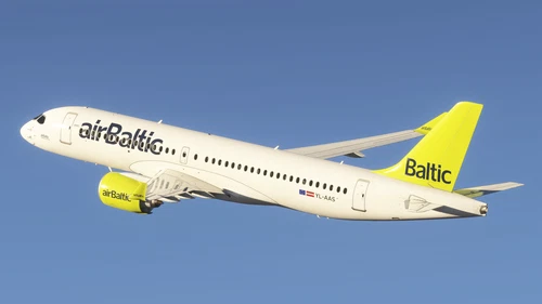 Airbus A220-300 airBaltic old colors YL-AAS [raimbotrax][4k]