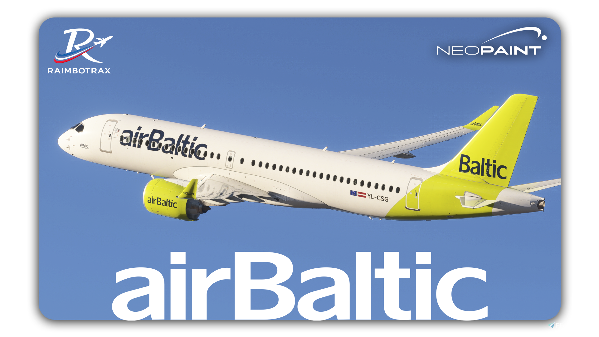 Airbus A220-300 airBaltic New Colors YL-CSG [raimbotrax][4k] - Image 1