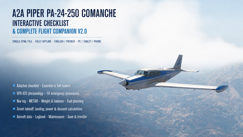 A2A Piper PA-24-250 Comanche — Interactive Checklist & ATC v2.0 (EN/FR)